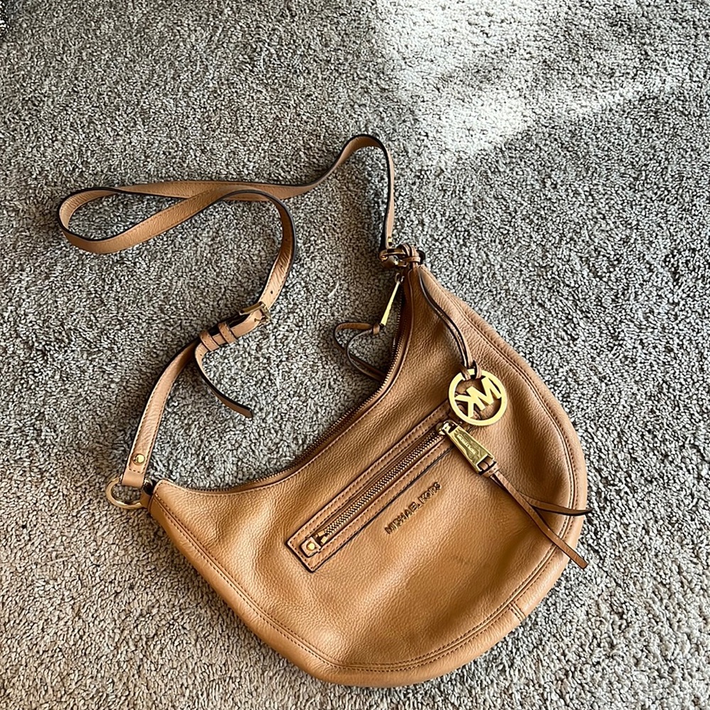 Michael Kors leather hobo style crossbody bag